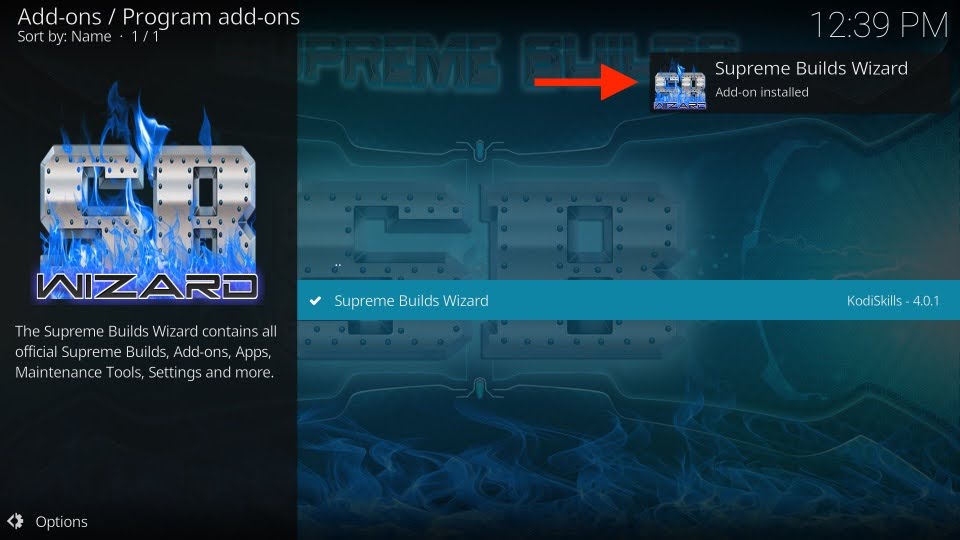 Wait until you see the Addon installed notification.