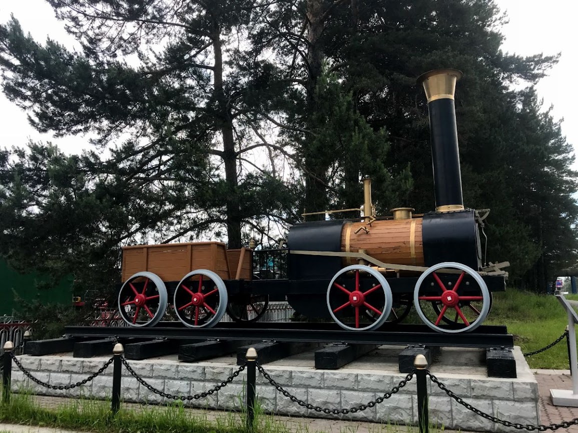 Replica of the first Russian locomotive train museum novosibirsk 