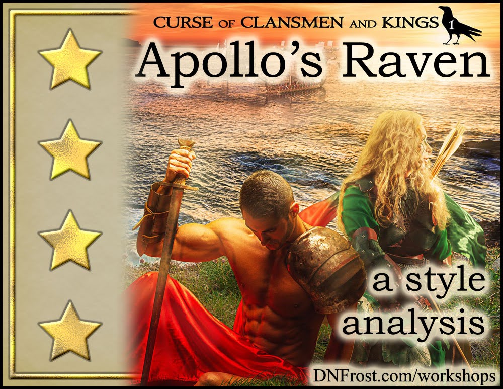 Apollo's Raven by Linnea Tanner: factual prose and ancient Celtic mysticism www.DNFrost.com/workshops A style analysis by D.N.Frost @DNFrost13 Part of a series.