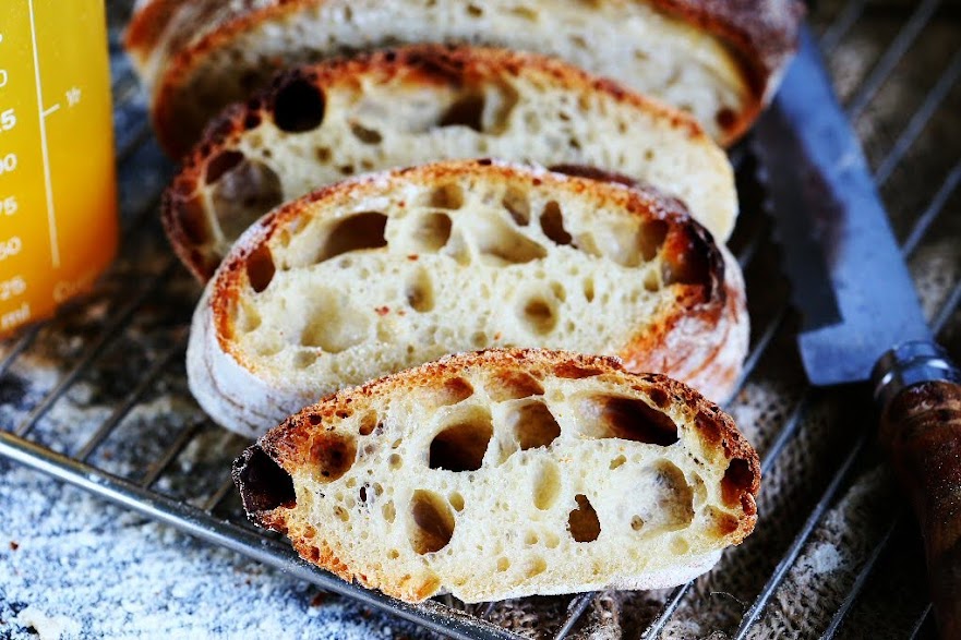 Wild Yeast Ciabatta using Yeast Water and Bassinage Method