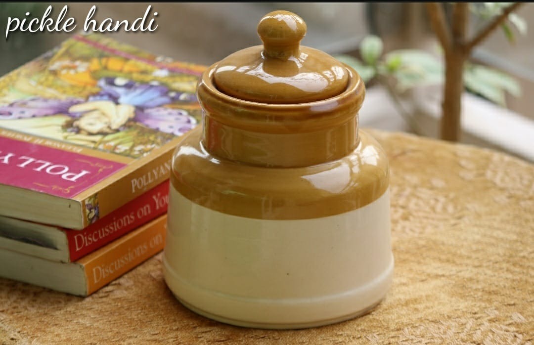 Desifavors Traditional Indian Pickle Jar, Indian Achaar Barni