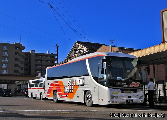 南海バス「サザンクロス」長岡・三条線　･518　東三条駅前到着