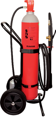 Fahrbares Kohlendioxidlöschgerät von Minimax, 20 kg