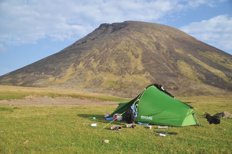 camping below azhdahak volcano in armenia