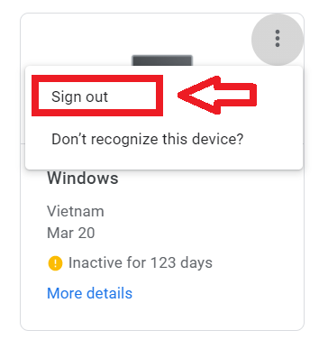 đăng xuất gmail khỏi các thiết bị khác