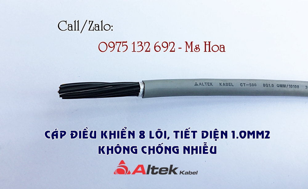 Cáp tín hiệu 8x1.0, cáp điều khiển 8x1.0 Altek Kabel - 1