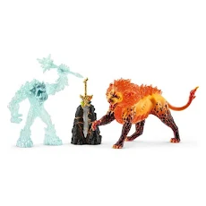 Đồ chơi Schleich - Bộ cuộc chiến của Thế giới Eldrado: Thanh Gươm Quyền Năng, Quái thú Băng Tuyết và Hỏa Sư Vương