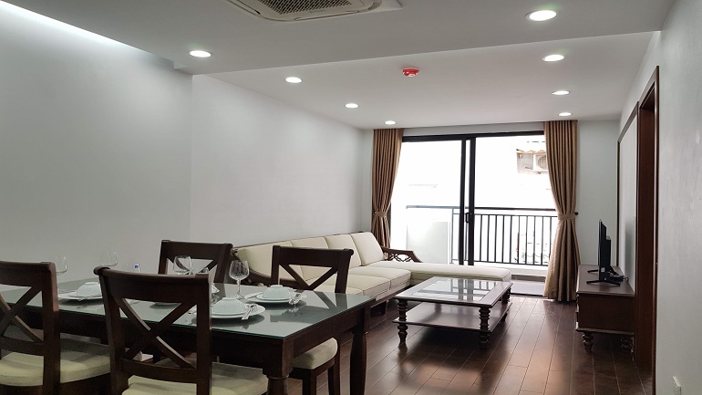 Elegant 2 – bedroom apartment with balcony in To Ngoc Van street, Tay Ho district for rent