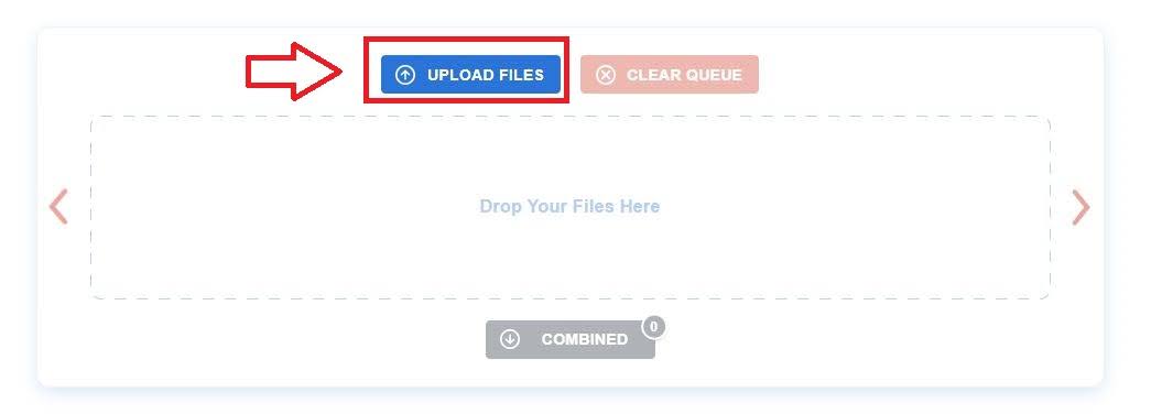 nhấn vào nút "Upload Files" - chuyển ảnh sang pdf dễ nhất