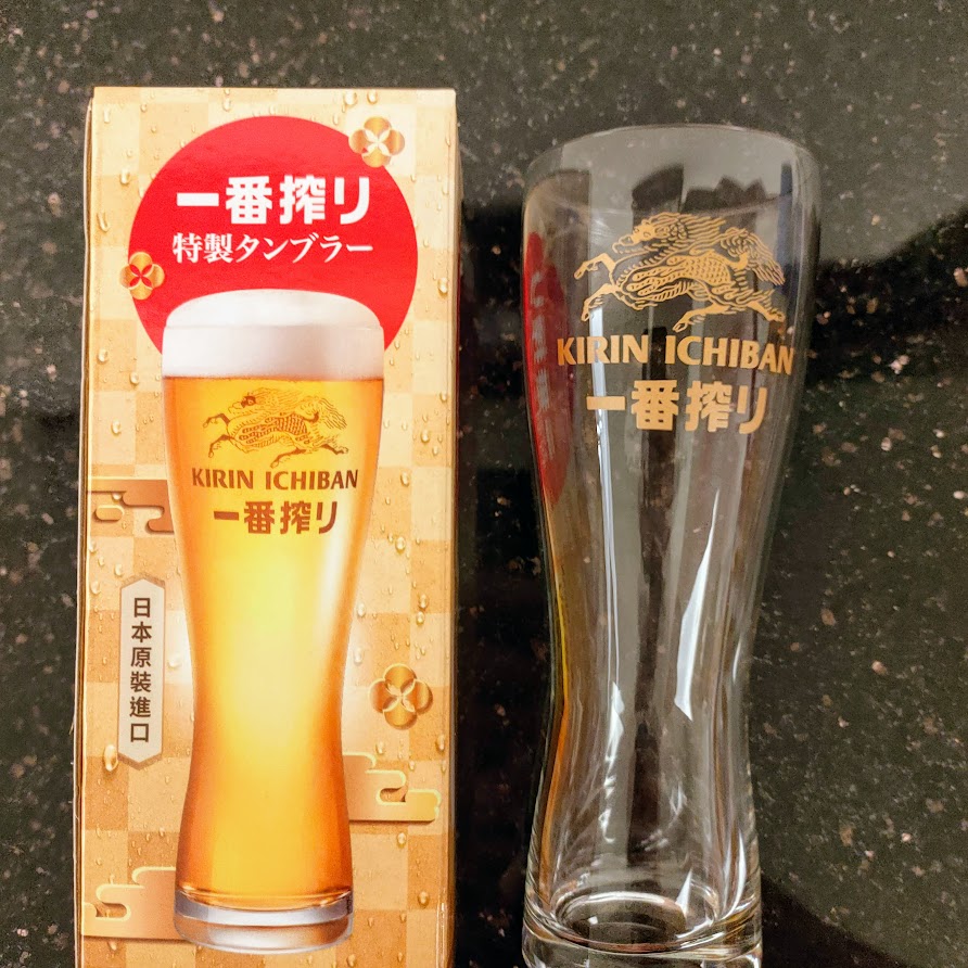 【啤酒贈品】 麒麟(KIRIN)一番搾啤酒350ml六入組 - 特製漾心啤酒杯