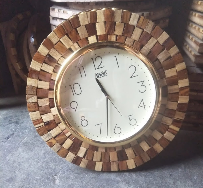 Handcarved Wooden Clock made by Artisan