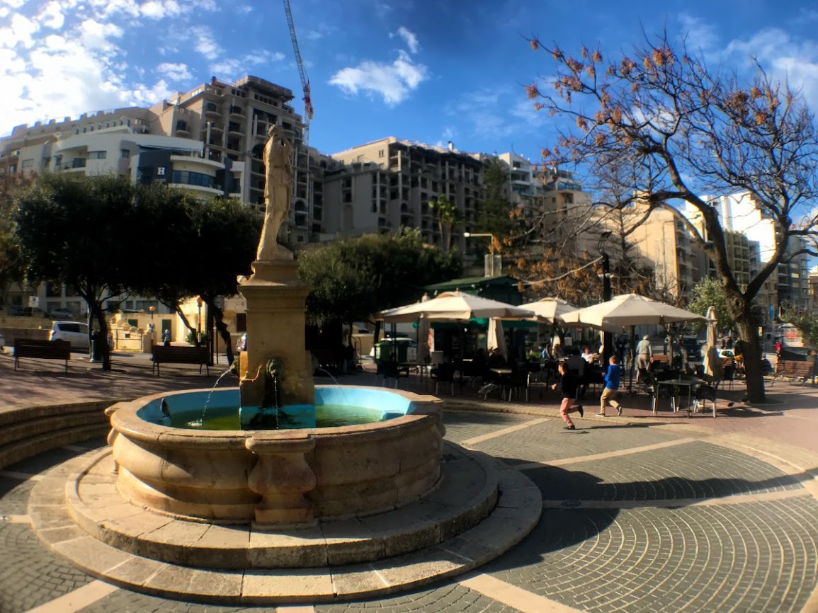 st julian malta balluta square fountain