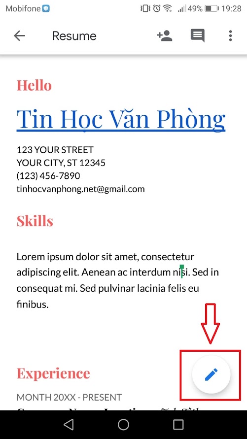 Cách đánh số trang trong Google Doc