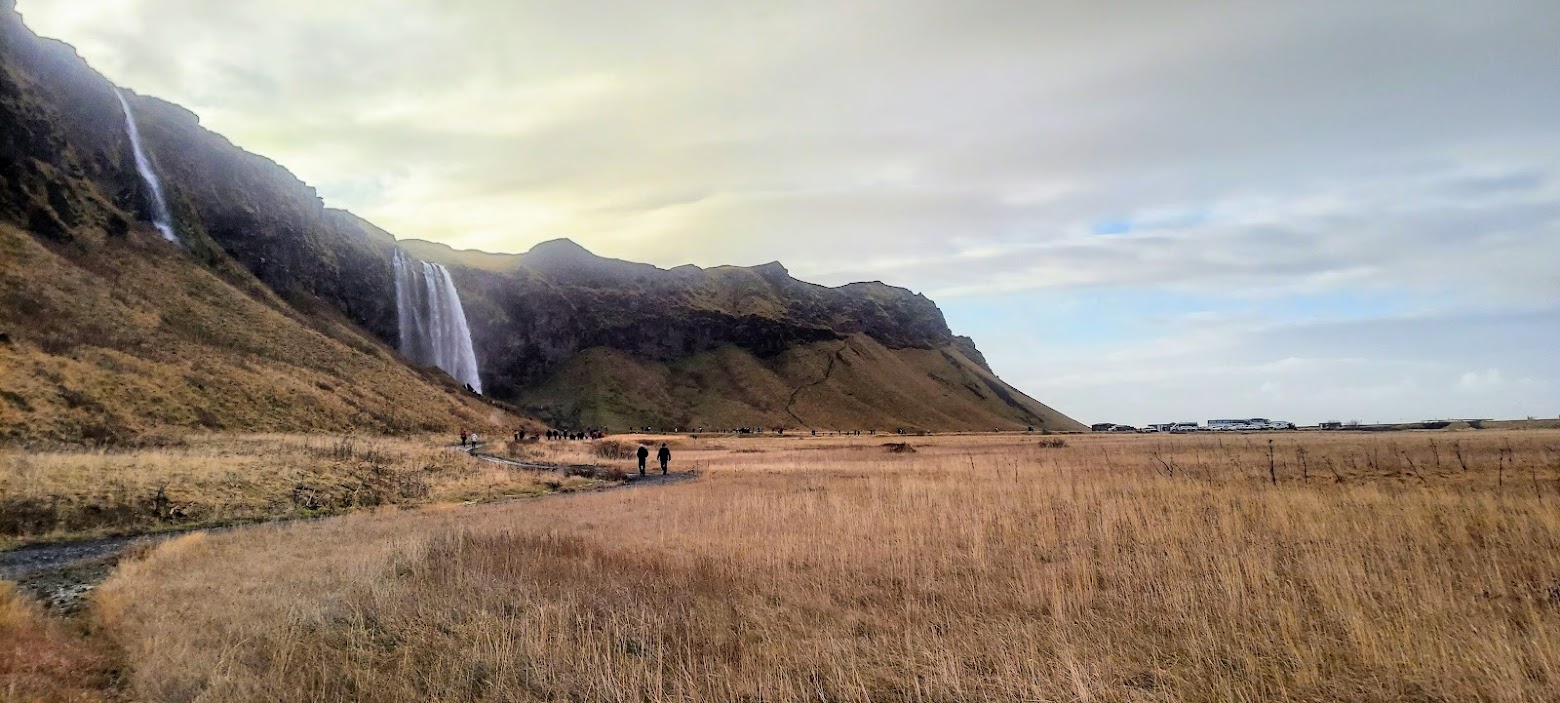 South Iceland Waterfalls and Black Sand Beach: Seljalandsfoss. This waterfall is well known because this is a waterfall you will be able to walk behind