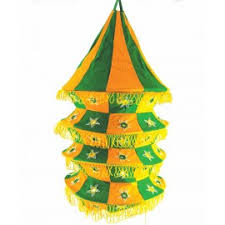 Handcrafted Handmade Cotton Foldable Fabric Lantern/Lamp Shade Home Decoration Spring Lamp Yellow Green Color