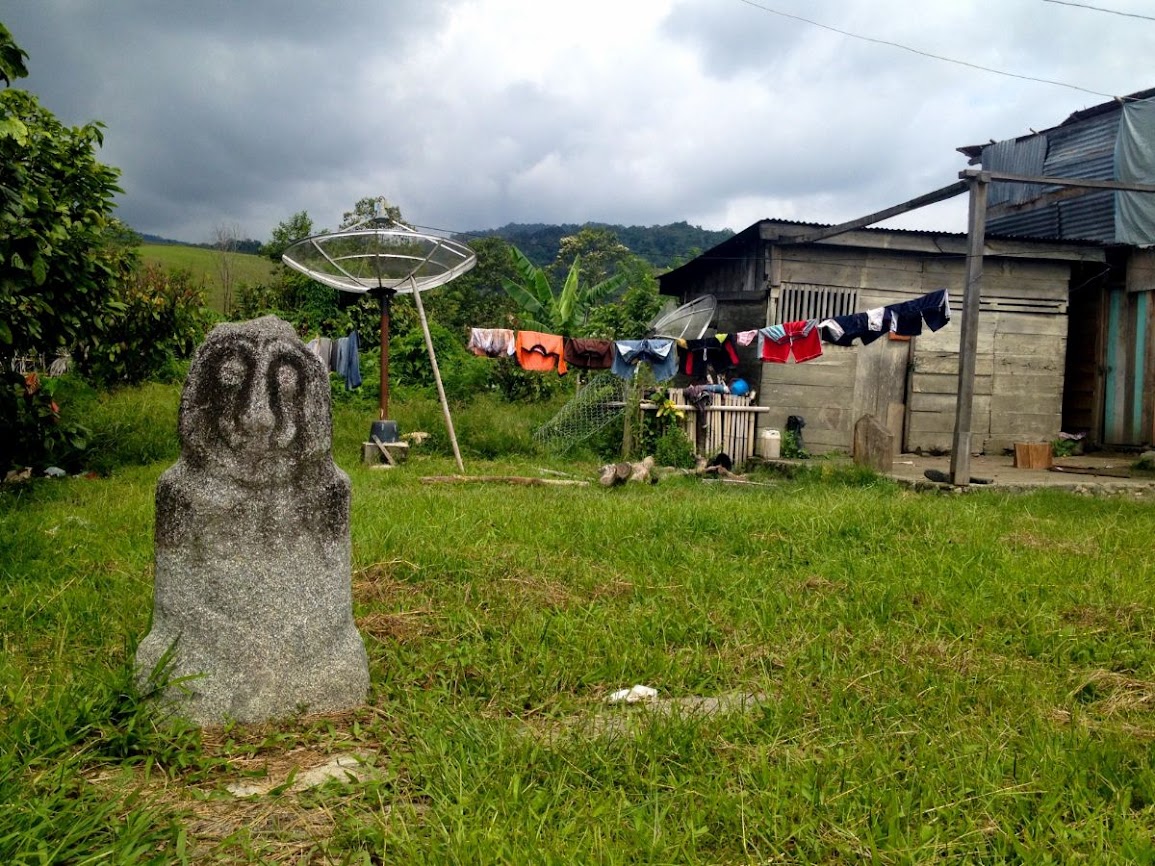 ancient statue in house yard in wuasa sulawesi 