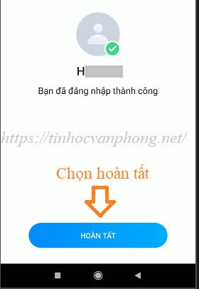 Chọn hoàn tất quá trình đăng nhập