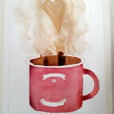 Watercolor painting of a cup of coffee