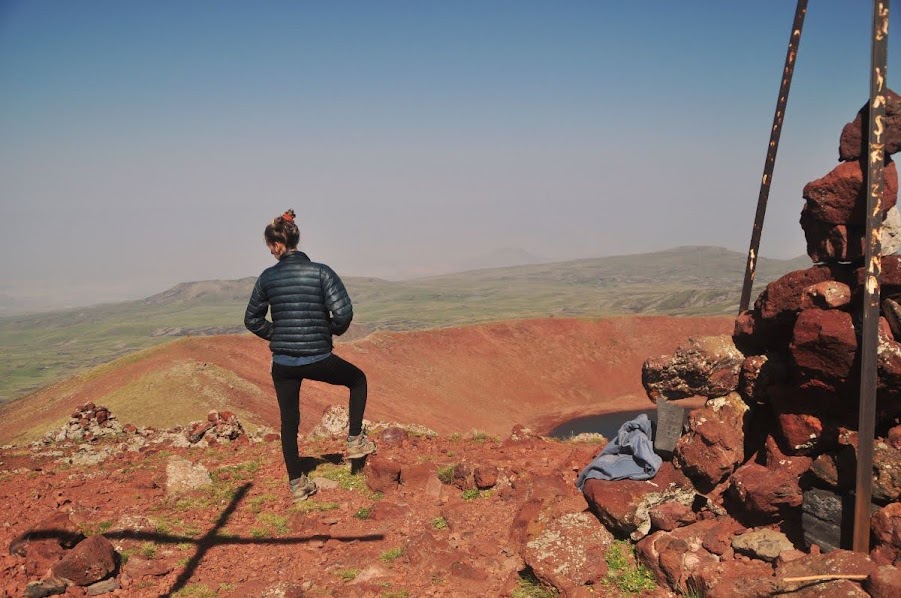 summit of azhdahak volcano in armenia