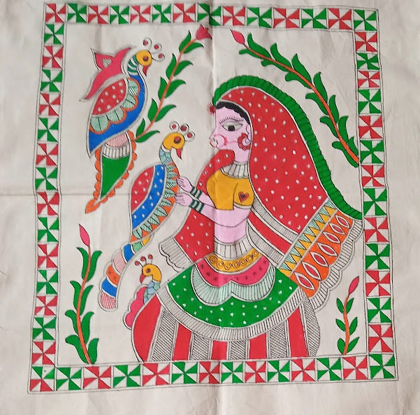 Hand Painted Madhubani Painting for Home Decor