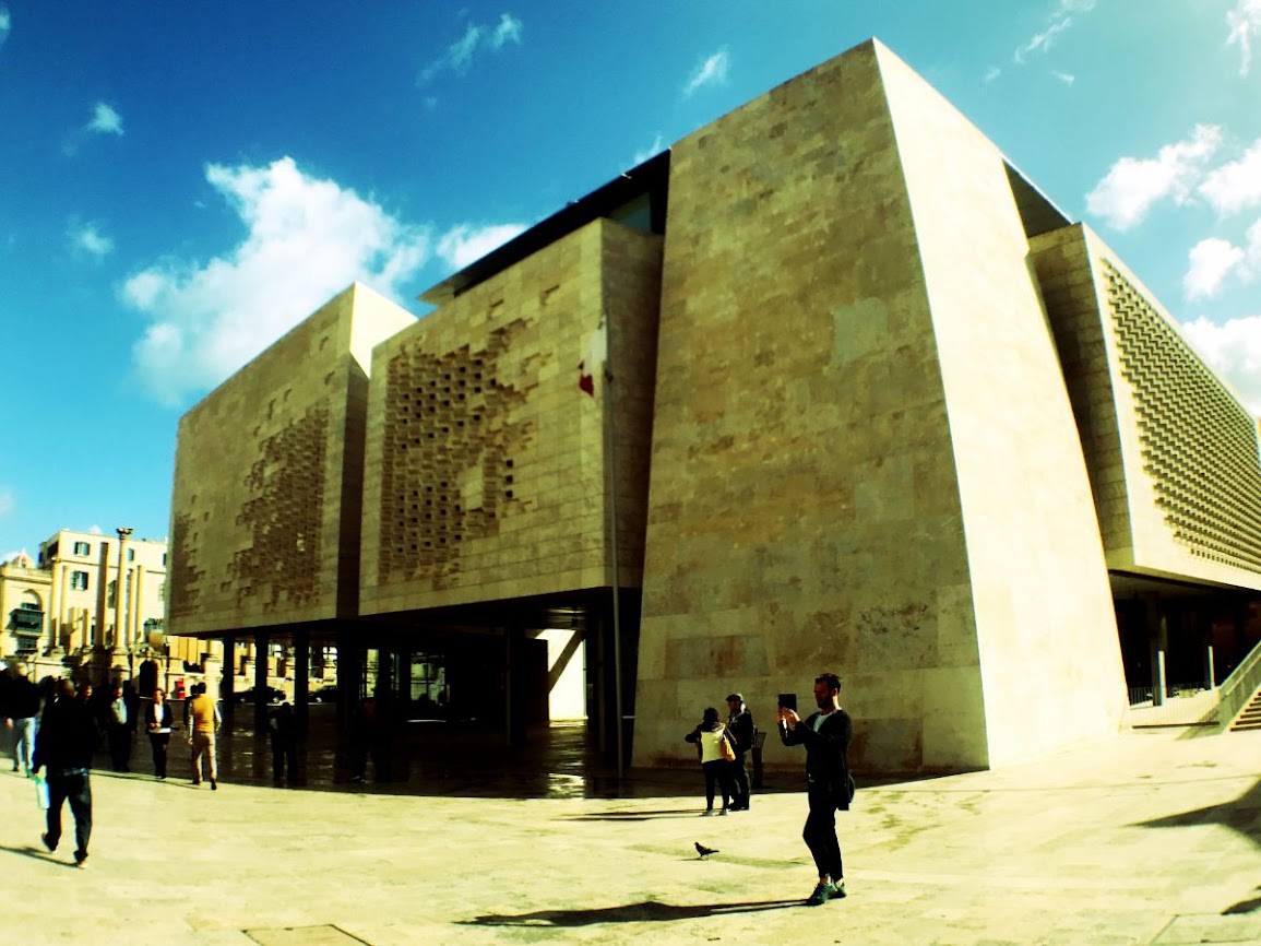 valetta malta new parliament building wide view