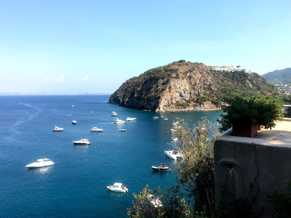 boats in bay ischia island gulf of naples