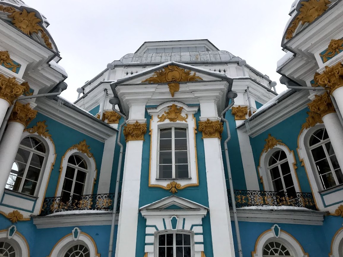 Closeup of the Hermitage in Catherine Park tsarskoye selo pushkin