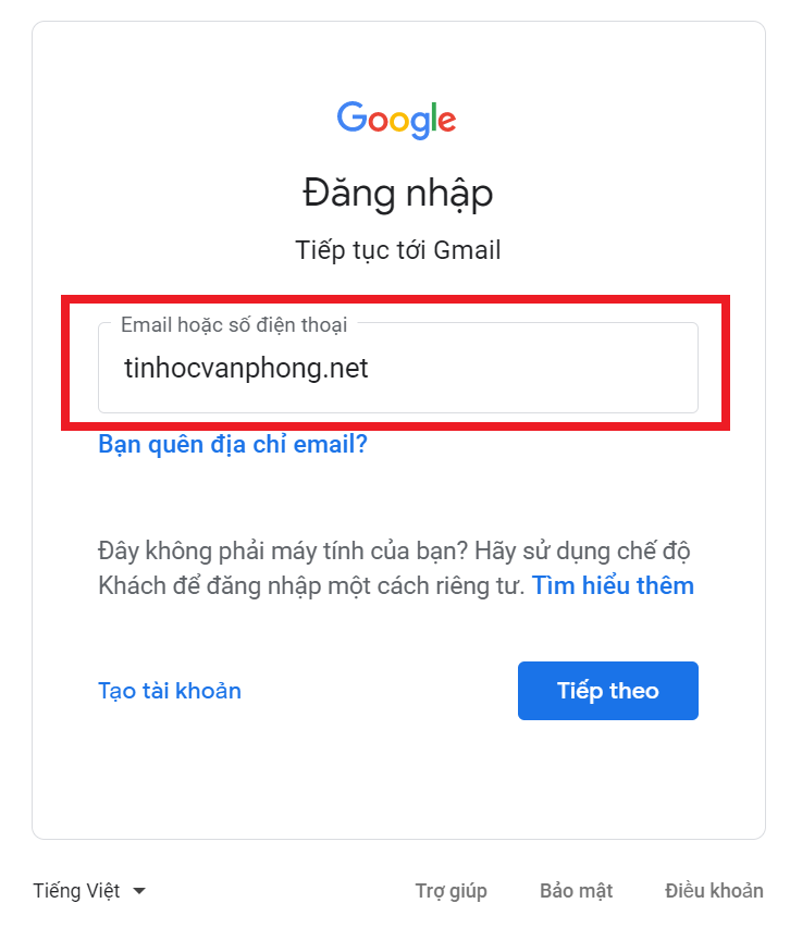 đăng ký tài khoản gmail