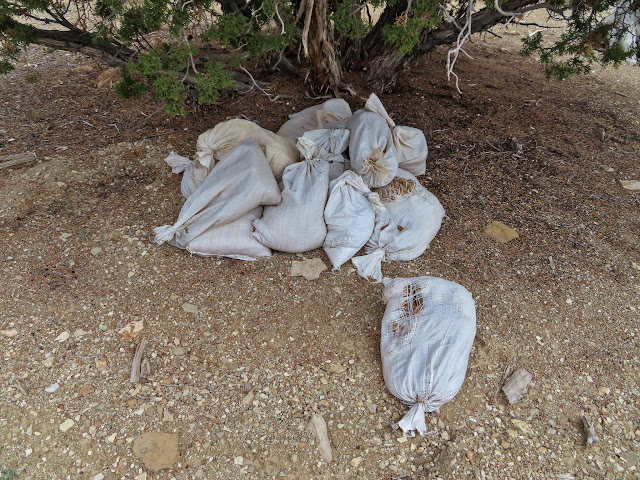 Bags of rocks and soil