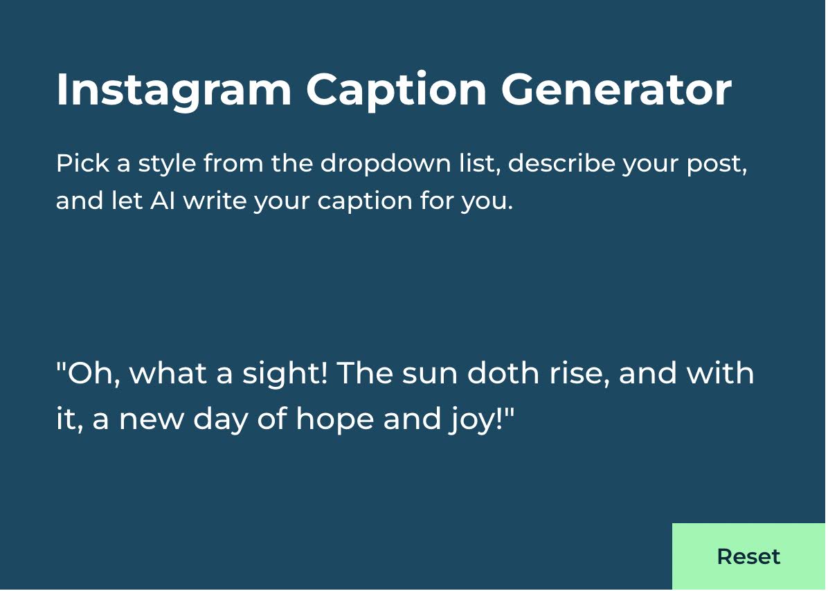 Hootsuite Instagram Caption Generator