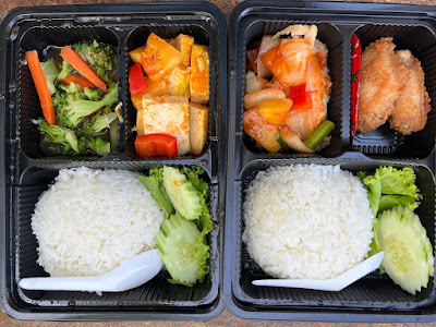 Thai style boxed picnic lunch on Poda Island