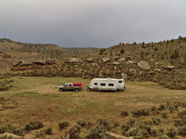 Camp spot on a rainy Wednesday evening