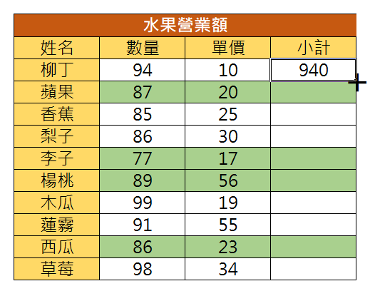 EXCEL - 填充公式，不改變格式