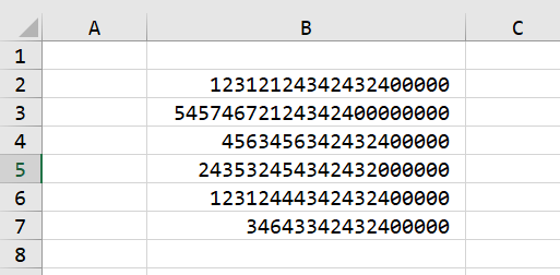 EXCEL - 如何顯示數字，而不是科學符號