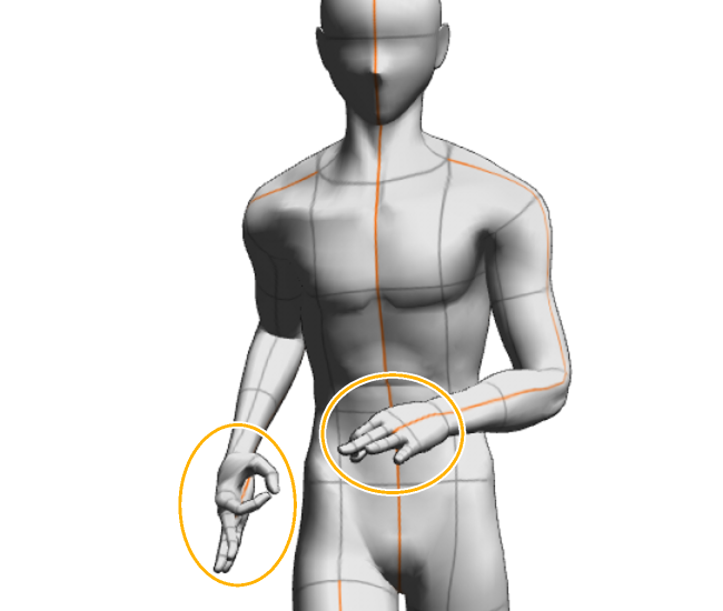 クリスタの3Dデッサン人形に手のポーズを適用させる