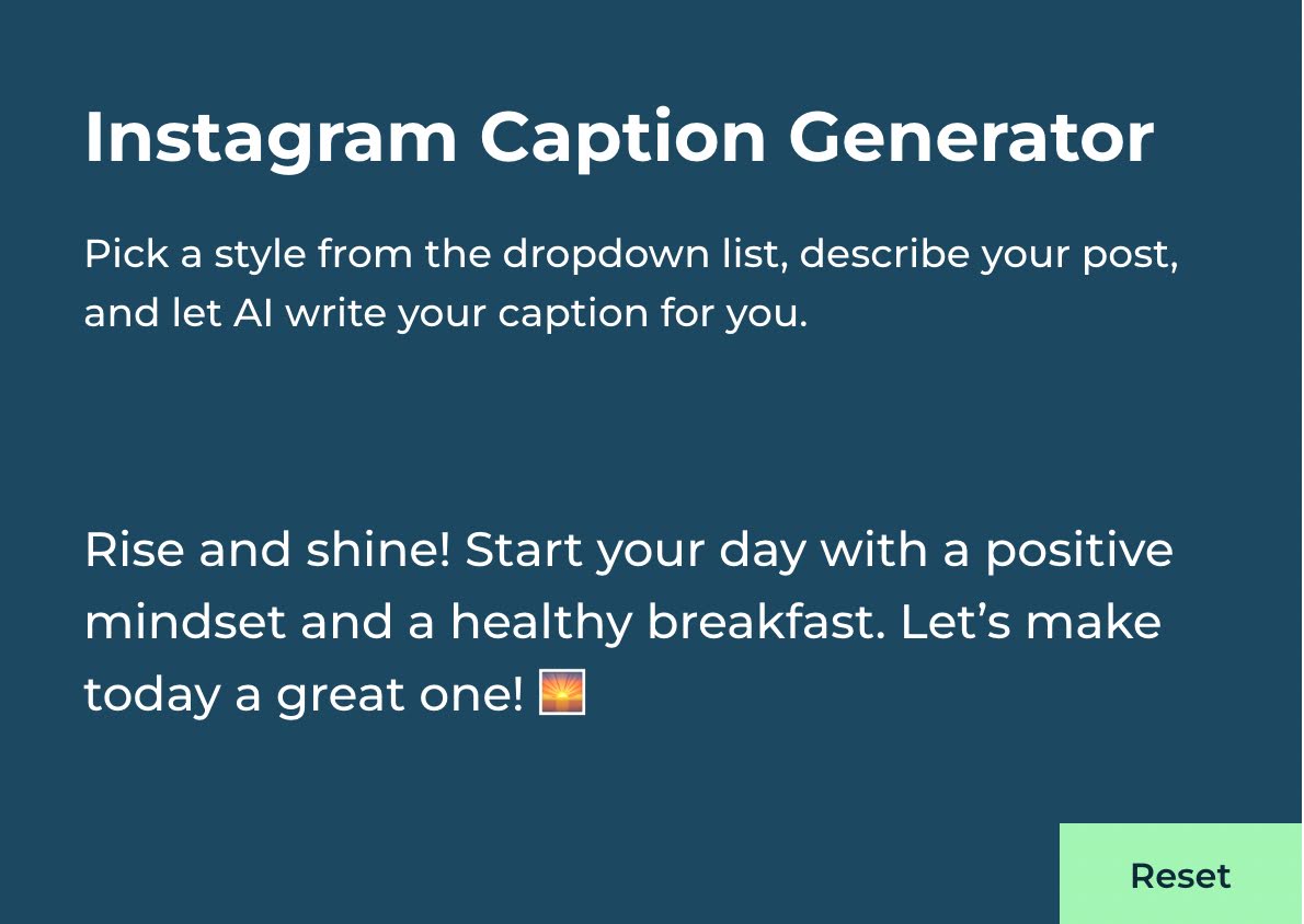 Hootsuite Instagram Caption Generator