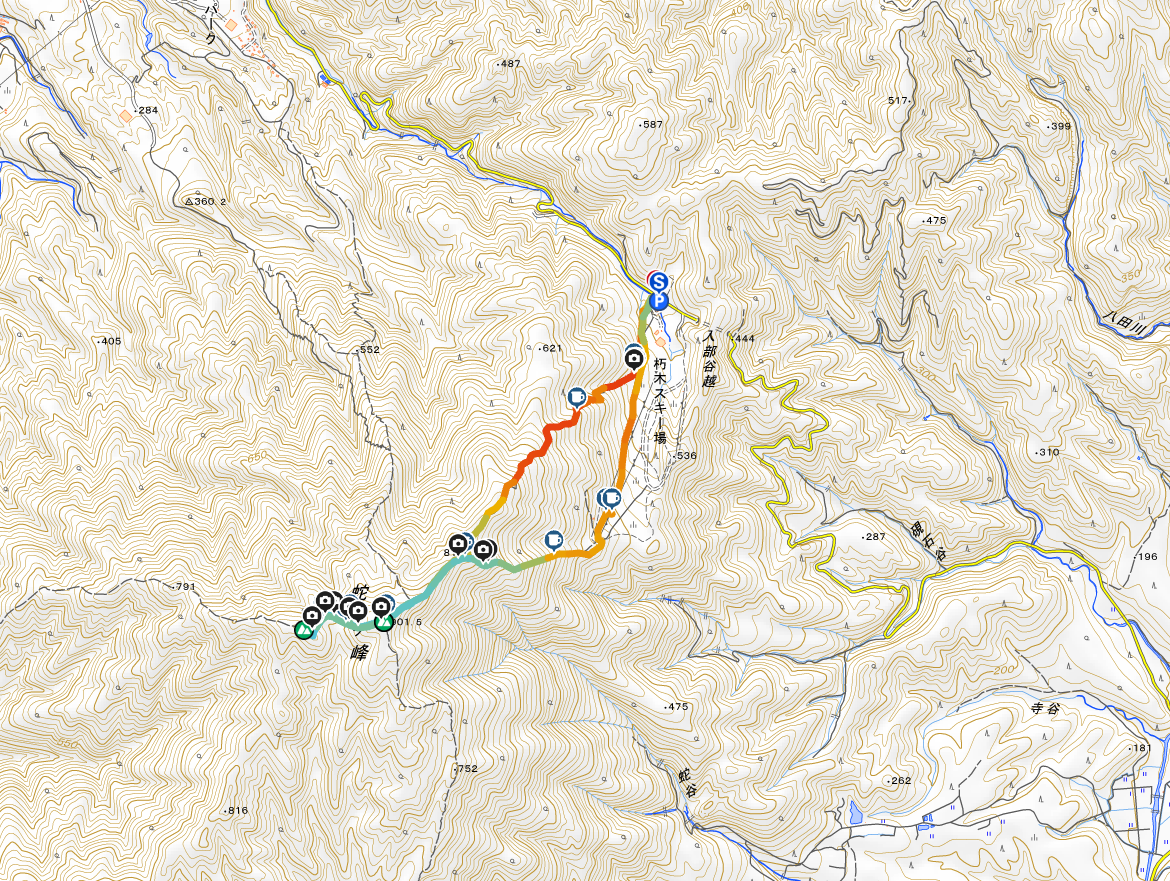 蛇谷ヶ峰で雪板あそび登山　ニジノート