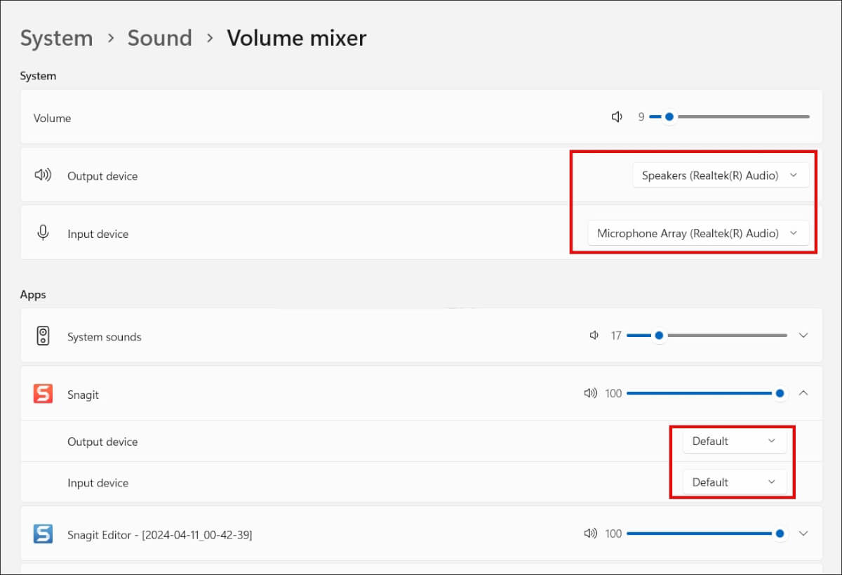 Check Windows sound settings