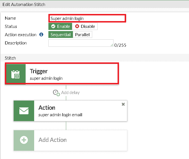 Next, configure a trigger for an admin with a super_admin profile.