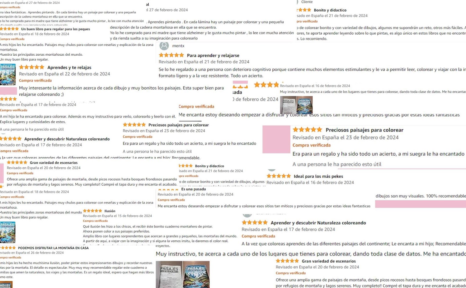 Reseñas sobre la compra de un libro de colorear