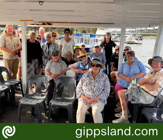 During the cruise, participants discussed river health factors with East Gippsland CMA staff, covering history, bank stabilisation, and vegetation importance. Various Tambo River projects supported by Bushfire Recovery funds were highlighted