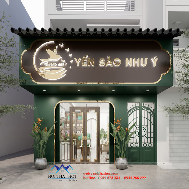 thiết kế cửa hàng yến sào