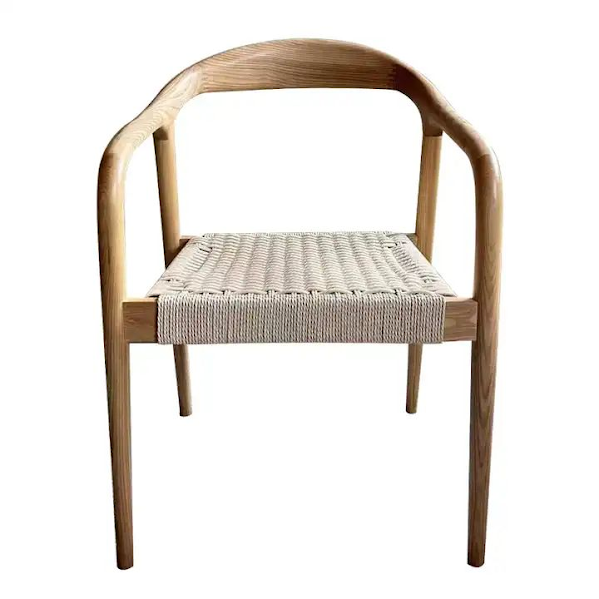 Dining Chair in Teak Wood for Cafe and Rope White – RZL