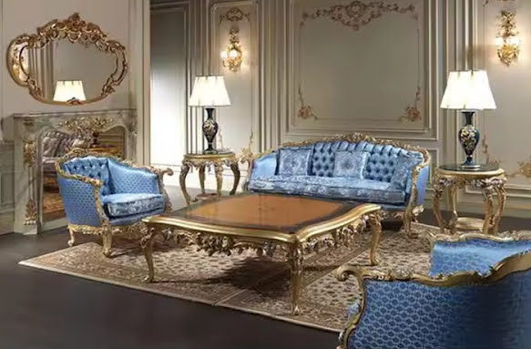 dubai gold carved wood sofa set made from indonesia