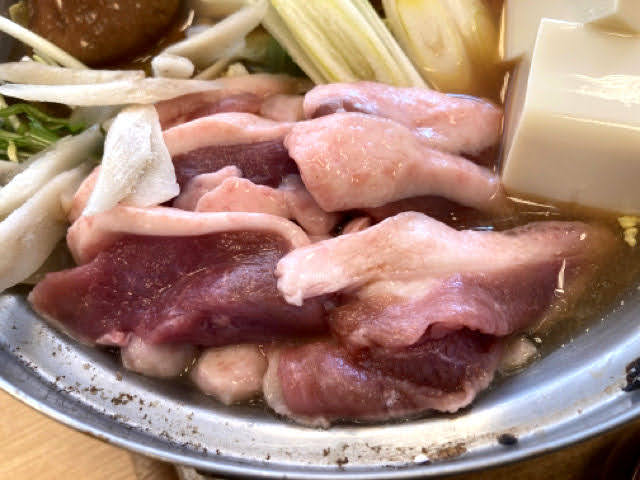 宮本むなし鴨鍋定食鴨肉大盛り