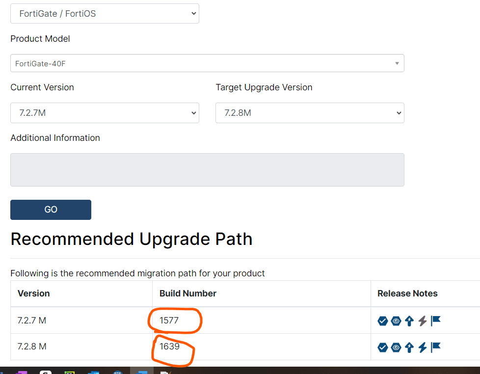 The build number can also be found in the upgrade tools