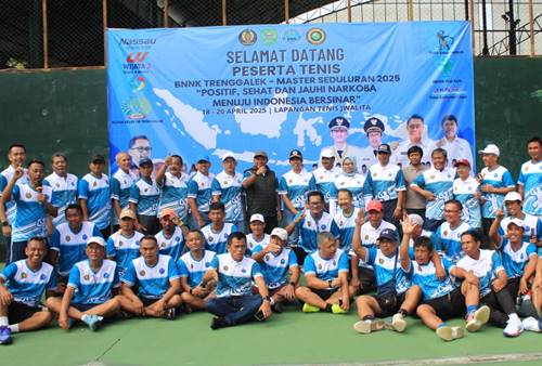 Bersatu Lawan Narkoba, Forkopimda dan Atlet Kompak di Turnamen Tenis BNNK Trenggalek