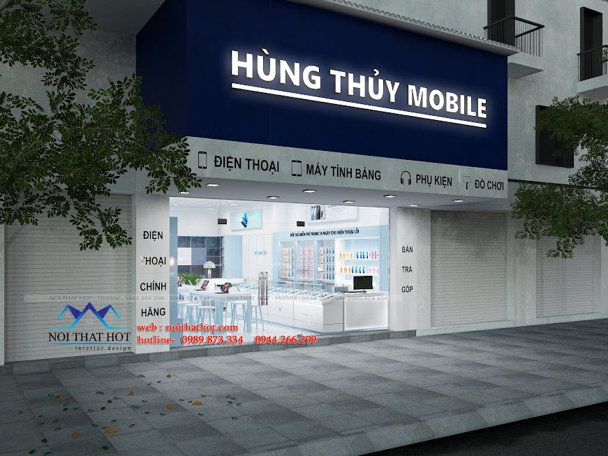 thiết kế mặt tiền shop điện thoại