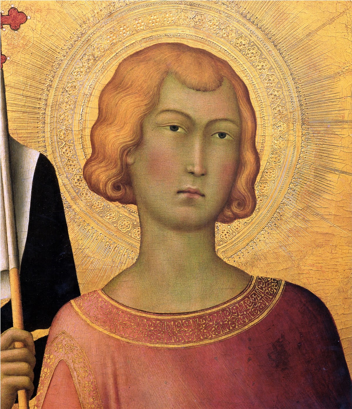 Simone Martini e Lippo Memmi, Annunciazione tra i santi Ansano e Massima (particolare sant'Ansano), 1333, Galleria degli Uffizi, Firenze
