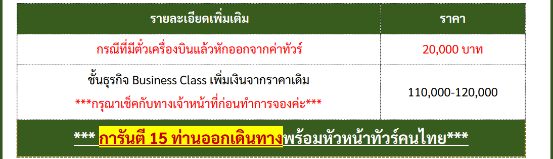 extra price detail